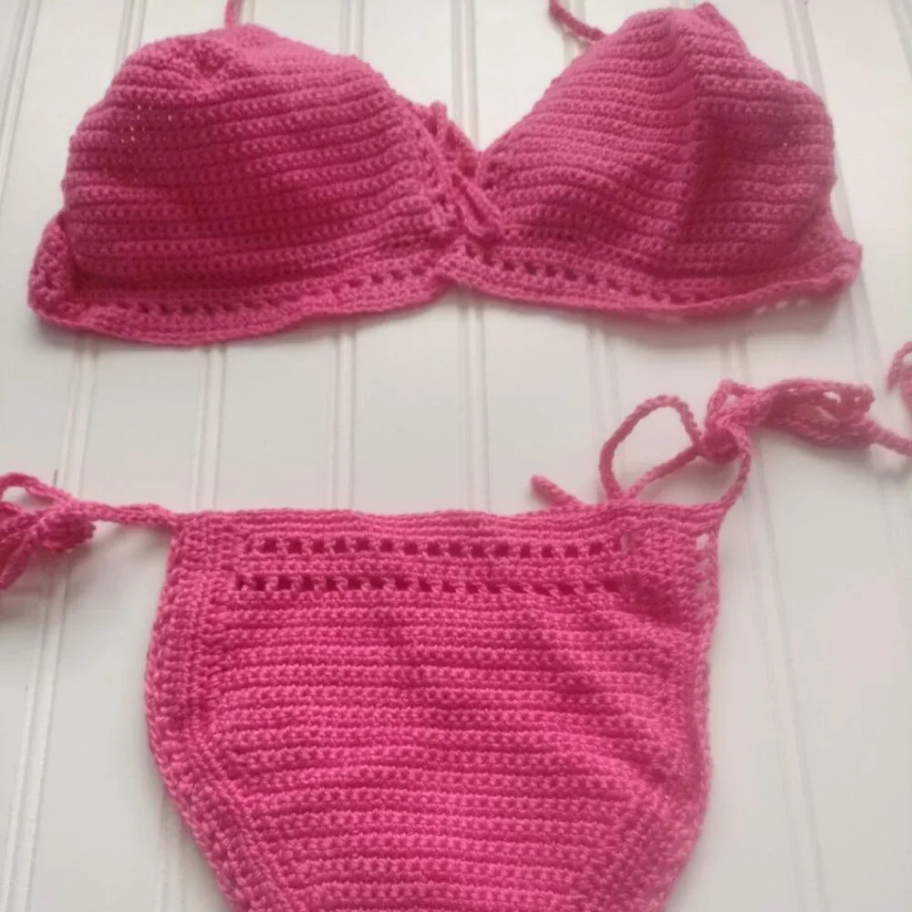 Crochet Stitches S to M /BIKINI / Bubble Gum Pink